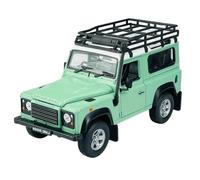 Welly Modèle de voiture compatible avec Land Rover Defender avec barres de toit et tuba, vert 1/24 1:24, en métal, modèle de voiture en métal