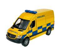 Welly Modèle de voiture compatible avec Mercedes-Benz Sprinter W906 Panneau Van Ambulance Jaune env. 1/34-1/39 Métal Modèle de voiture en métal