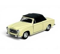 Welly Modèle de voiture compatible avec Peugeot 403 1957 beige cabriolet avec toit 1/34-1/39 en métal