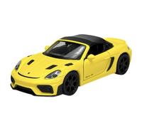 Welly Modèle de voiture compatible avec Porsche 718 Spyder RS avec toit jaune environ 1/34-1/39, modèle en métal, livré dans une boîte