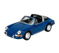 Welly Modèle de voiture compatible avec Porsche 911 901 Targa Bleu ca 1/34-1/39 Métal Modèle de voiture en métal dans une boîte