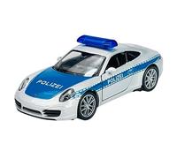 Welly Modèle de voiture compatible avec Porsche 911 991 Carrera S Coupé Argent Police env. 1/34-1/39 Métal Modèle de voiture en métal dans une boîte