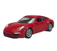 Welly Modèle de voiture compatible avec Porsche 911 991 Carrera S Coupé Rouge env. 1/60-1/64 Métal