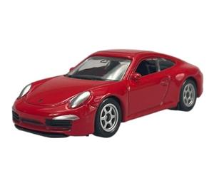 Welly Modèle de voiture compatible avec Porsche 911 991 Carrera S Coupé Rouge env. 1/60-1/64 Métal