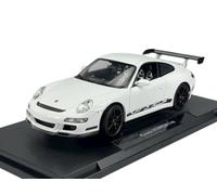 Welly Modèle de voiture compatible avec Porsche 911 997 GT3 RS Blanc 2004-2011 environ 1/18 1:18 Modèle en métal Die Cast