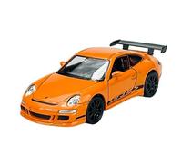 Welly Modèle de voiture compatible avec Porsche 911 997 GT3 RS Orange 2004-2011 ca 1/34-1/39 Métal