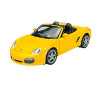 Welly Modèle de voiture compatible avec Porsche Boxster Boxter S 987, cabriolet, jaune ouvert 2004-2012 1/24 1:24, modèle de voiture en métal dans une boîte