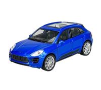 Welly Modèle de voiture compatible avec Porsche Macan Turbo Bleu à partir de 2014, env. 1/34-1/39, modèle en métal