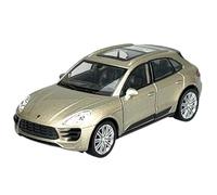Welly Modèle de voiture compatible avec Porsche Macan Turbo Gold à partir de 2014, env. 1/34-1/39, modèle métal