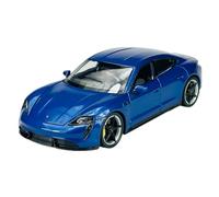 Welly Modèle de voiture compatible avec Porsche Taycan Turbo S Bleu env. 1/24 Métal Modèle de voiture en métal dans une boîte