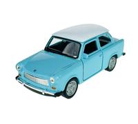 Welly Modèle de voiture compatible avec Trabant Trabbi 601 Berline Bleu avec toit blanc Ca env. 1/34-1/39 Métal Modèle de voiture en métal
