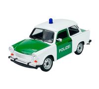 Welly Modèle de voiture compatible avec Trabant Trabbi 601 Berline Police Vert Blanc Environ 1/24 1:24 Métal Die Cast Neuf dans la boîte