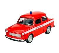 Welly Modèle de voiture compatible avec Trabant Trabbi 601 Berline Rouge pompiers environ 1/34-1/39 Modèle en métal Die Cast Neuf dans boîte