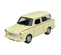 Welly Modèle de voiture compatible avec Trabant Trabbi 601 P601 Combi Blanc/beige env. 1/34-1/39 Métal