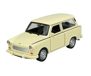 Welly Modèle de voiture compatible avec Trabant Trabbi 601 P601 Combi Blanc/beige env. 1/34-1/39 Métal
