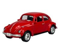 Welly Modèle de voiture compatible avec Volkswagen Beetle - Rouge - Environ 1/60-1/64 1:60 7 cm - Métal - Dans une boîte