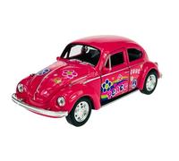 Welly Modèle de voiture compatible avec VW Volkswagen Beetle Kafer Coupé Rose env. 1/34-1/39 Métal Modèle de voiture en métal dans une boîte