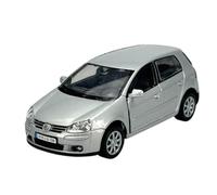 Welly Modèle de voiture compatible avec VW Volkswagen Golf V Argent 5 portes 2003-2008 env. 1/34-1/39, modèle en métal dans une boîte