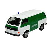 Welly Modèle de voiture compatible avec VW Volkswagen T3 Transporter Kasten 1979-1992 Police Blanc ca 1/34-1/39 Métal Modèle de voiture en métal