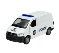 Welly Modèle de voiture compatible avec VW Volkswagen T6 Police White Transporter Kasten Version T5 à partir du 2ème Facelift 2015 ca 1/34-1/39 Métal Modèle de voiture en métal