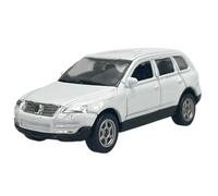Welly Modèle de voiture compatible avec VW Volkswagen Touareg Blanc env. 1/60-1/64 Métal Modèle de voiture en métal dans une boîte