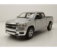 1:24 Welly Dodge Ram 1500 Double Cabine Pick-Up 2019 Silver WE24104S Modellino