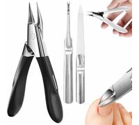 Welnax NailPro Guard - Designed for Ingrown and Thick Nails, Welnax Nail Pro Guard Clippers, Ultra-Thin Sharp Stainless Steel Toenail Clipper, Seamless Design, Non-Slip Handle (Black)