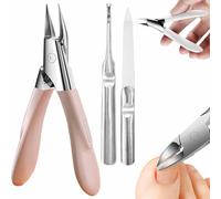 Welnax NailPro Guard - Designed for Ingrown and Thick Nails, Welnax Nail Pro Guard Clippers, Ultra-Thin Sharp Stainless Steel Toenail Clipper, Seamless Design, Non-Slip Handle (Pink)