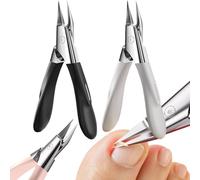 Welnax Nailpro Guard, Welnax Nail Clippers, Professlonal Stainless Steel Beak Nail Clippers, Portable Finger Nail Cutter, Non-slip Handle of All Nail Types (Black+White)