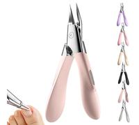 Welnax NailPro Guard, Welnax Nail Clippers, Welnaxs Nail Pro Guard, Featuring Permanently Sharp Steel and a Simple Pivoting Head, Non-Slip Handle of All Nails Types (Pink-A)