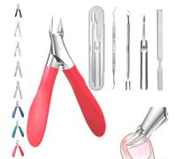 Welnax Nailpro Guard, Welnax Nailpro Guard Clippers, Designed for Ingrown and Thick Nails, ltra-Thin Sharp Stainless Steel Blades, Precise Clipping, Easy Grip and Squeeze (Red)