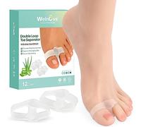 Welnove 12-Pack Gel Bunion Corrector with Aloe Extract, Toe Spacers to Correct Bunions and Restore Toes to their Original Shape for Women Men, Flexible Footcare Treatment, Reduce Foot Pain (Clear)