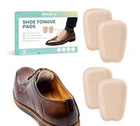 Welnove 2 paires Coussinets de Languettes - Coussinets en mousse à mémoire de forme et daim, auto-adhésifs, pour bottes, chaussures en cuir et chaussures de ville, coussinet chaussure trop grande,L