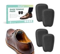 Welnove 2 paires Coussinets de Languettes - Coussinets en mousse à mémoire de forme et daim, auto-adhésifs, pour bottes, chaussures en cuir et chaussures de ville, coussinet chaussure trop grande,L