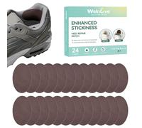 Welnove 24 pièces de patchs de réparation pour chaussures-Patch adhésif intérieur en tissu ultra-doux et respirant pour baskets et chaussures de ville, trous réparables au talon