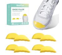 Welnove 4 paires Inserts Remplissage D'orteils - Semelles souples à mémoire de forme pour remplissage chaussures trop grandes, mousse souple respirante pour prévenir les douleurs aux orteils(M)