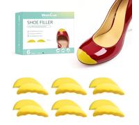 Welnove 6 paires Inserts Remplissage D'orteils - Semelles souples à mémoire de forme pour remplissage chaussures trop grandes, mousse souple respirante pour prévenir les douleurs aux orteils(S)