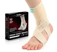 Welnove AFO Lot de 2 attelles de pied tombantes avec soutien de la voûte plantaire, soulage l'instabilité des membres inférieurs par chute du pied, MS, TBI, lésion de la moelle épinière, paralysie