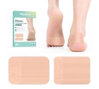 Welnove Blister Prevention Tape - Moleskin Pads for Blisters - 48 Count Blister Bandages - Moleskin Tape for Feet, Toes, Fingers, Heel - 2 Size
