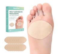 Welnove Coussinets Adhésifs Moleskine pour Pieds, Pansements pour Ampoules aux Pieds, Design en Forme de Secteur pour l’Avant-pied, Patchs Moleskine pour Ampoules, Cors et Durillons, 16 Feuilles,Beige