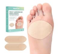 Welnove Coussinets Adhésifs Moleskine pour Pieds, Pansements pour Ampoules aux Pieds, Design en Forme de Secteur pour l’Avant-pied, Patchs Moleskine pour Ampoules, Cors et Durillons, 32 Sheets,Beige