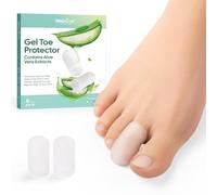 Welnove Gel Toe Cap and Protector - Silicone Toe Covers - Coussinets d'orteil pour soulager la douleur, les ongles manquants ou incarnés, les cors, les ampoules(8 Medium, Clear)