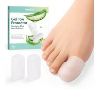 Welnove Gel Toe Cap and Protector - Silicone Toe Covers - Coussinets d'orteil pour soulager la douleur, les ongles manquants ou incarnés, les cors, les ampoules(8 Large, Clear)