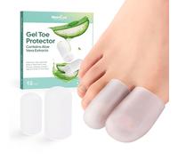 Welnove Gel Toe Cap and Protector - Silicone Toe Covers - Coussinets d'orteil pour soulager la douleur, les ongles manquants ou incarnés, les cors, les ampoules(4 Large + 8 Medium, Clear)