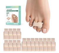 Welnove Hammer Toe Straightener - Lot de 16 bandages d'orteils cassés - Correcteur d'orteil en marteau pour femme - Attelles d'orteils pour orteils tordus et courbés - (Plusieurs tailles, beige)