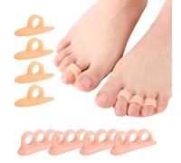 Welnove Hammertoe Correcteur d'orteils en gel - 8 coussinets de soutien d'orteils - Réalignent les orteils, courbés, bouclés, griffes, orteils en marteau - Soutien souple