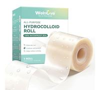 Welnove Hydrocolloid Roll - Hydrocolloid Patch with Self-Adhesive, Ultra Absorbent for Burn, Blister, Acne Care, Flexible & Waterproof - 2.56in x 9.8ft Cut to Fit