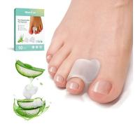 Welnove Lot de 10 séparateurs d'orteils en gel - Avec extrait d'aloe vera, chevauchant, orteils en marteau, soulagement des oignons - Correcteur d'orteils en silicone (6m+4s）
