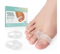 Welnove Lot de 12 séparateurs d'orteils en gel avec 2 boucles pour gros orteil, convient pour oignon et orteils superposés (multitaille)