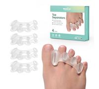 Welnove Lot de 2 paires de séparateurs d'orteils pour corriger les oignons - Pour homme et femme - Soulagement des douleurs aux pieds - Alignement des pieds - Redresseurs d'orteils réglables pour
